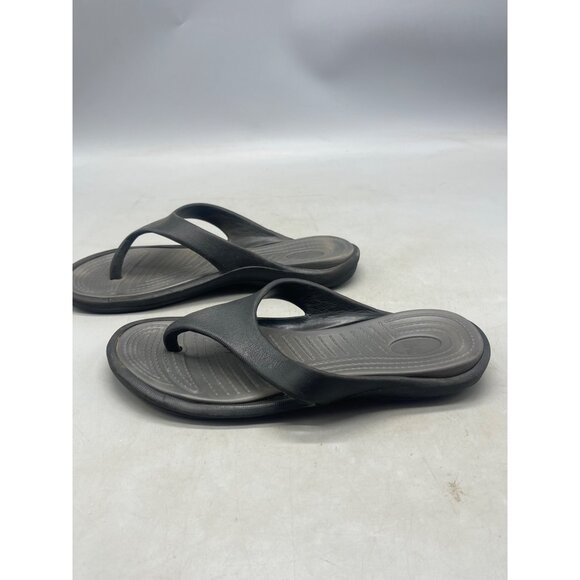 flip flop sandals black plastic size Europe 39 USA 8 women's READ - Picture 5 of 7